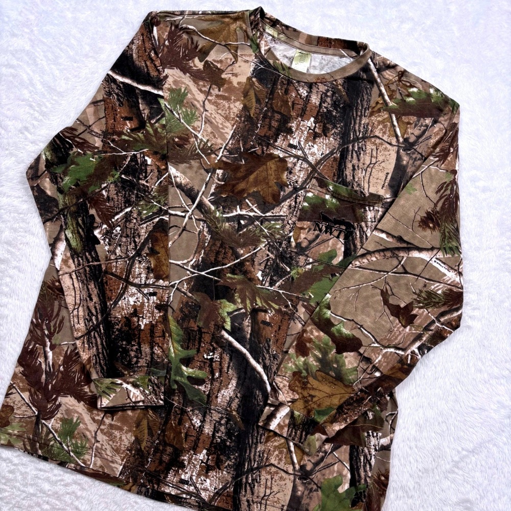VTG Y2K Liberty NWTF Realtree APG Camo Pocket TShirt Men XL Nat'l Wild Turkey